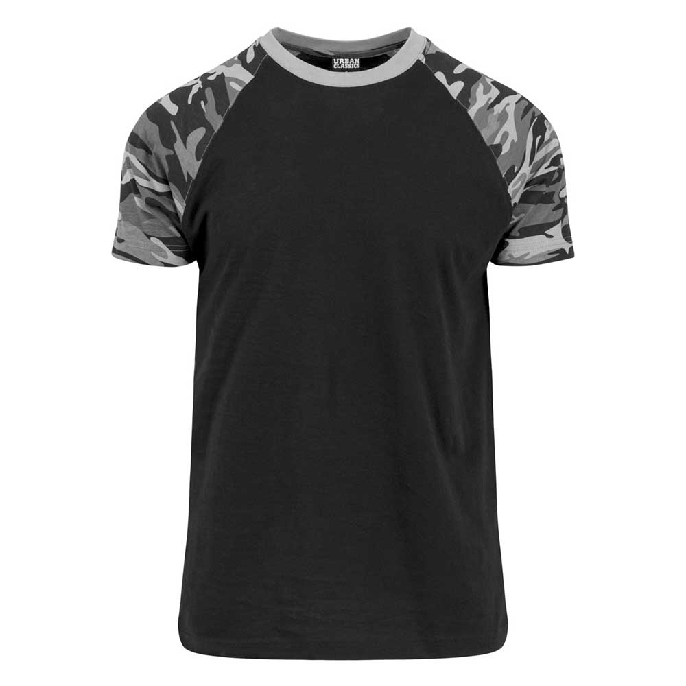 Urban Classics - Raglan Contrast Mens Tshirt - Black/Grey